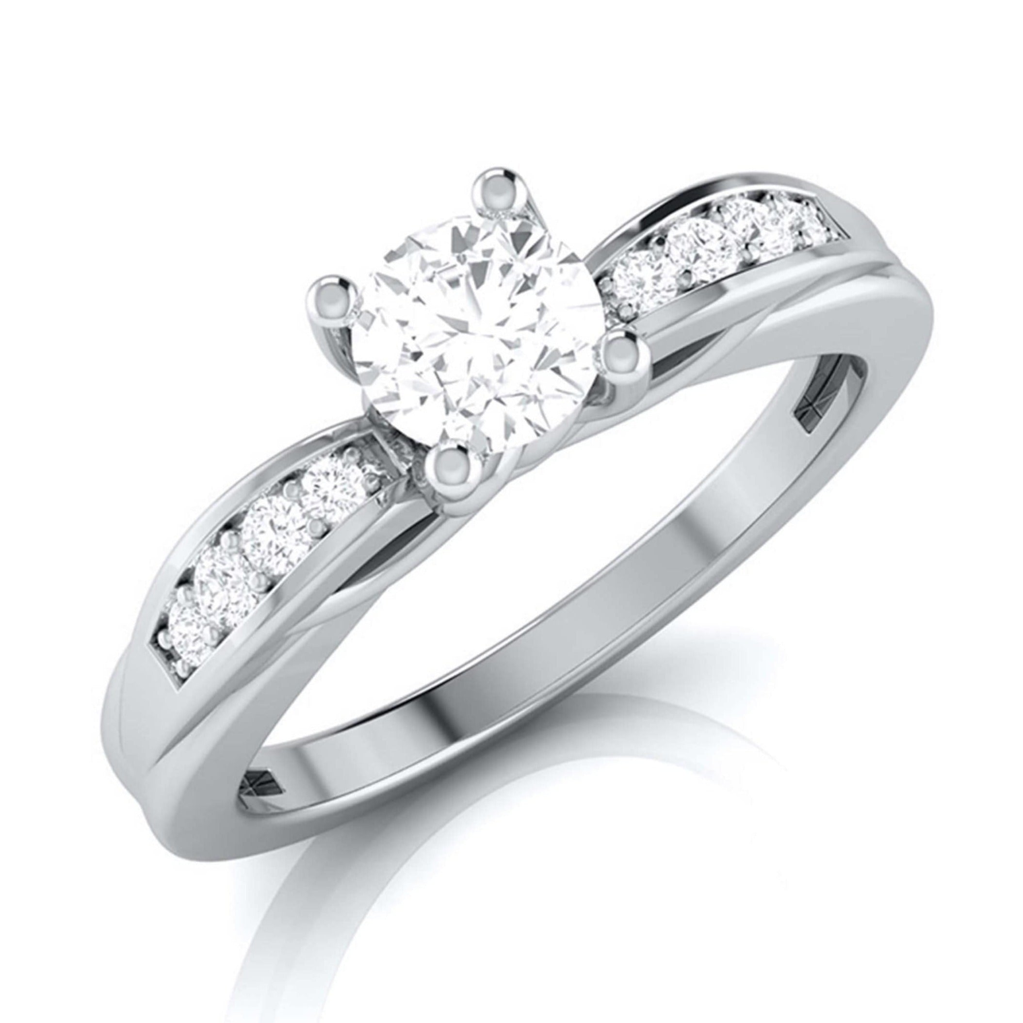 30-Pointer Solitaire Platinum Engagement Ring with a Hidden Heart JL PT G 118