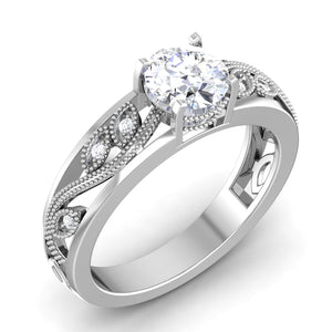 70-Pointer Solitaire Designer Platinum Engagement Ring JL PT 6847-B