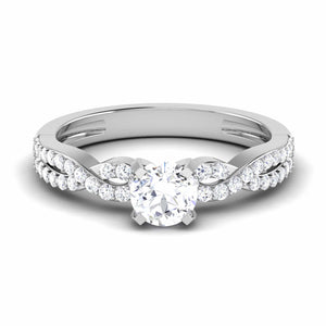 1-Carat Lab Grown Solitaire Double Shank Diamond Engagement Platinum Ring JL PT LG G 6994-B