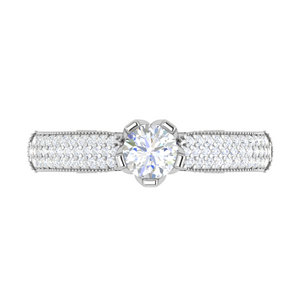 1-Carat Solitaire Diamond Split Shank Platinum Ring JL PT RP RD 159-C