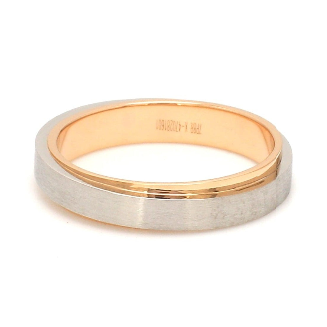 Slanting Platinum & Rose Gold Couple Rings JL PT 635