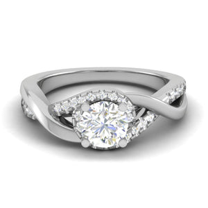 1-Carat Solitaire Platinum Diamond Single Twisted Shank Engagement Ring JL PT WB6007E-C