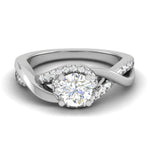 Load image into Gallery viewer, 70-Pointer Solitaire Platinum Diamond Single Twisted Shank Engagement Ring JL PT WB6007E-B
