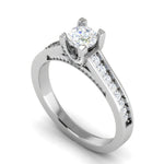 Load image into Gallery viewer, 1-Carat Solitaire Diamond Shank Platinum Ring JL PT RP RD 140-C
