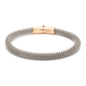 Platinum & Rose Gold Bracelet for Men JL PTB 1087