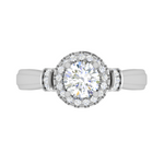 Load image into Gallery viewer, 70-Pointer Solitaire Halo Diamond Platinum Engagement Ring JL PT WB5996E-B
