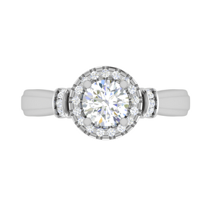 70-Pointer Solitaire Halo Diamond Platinum Engagement Ring JL PT WB5996E-B