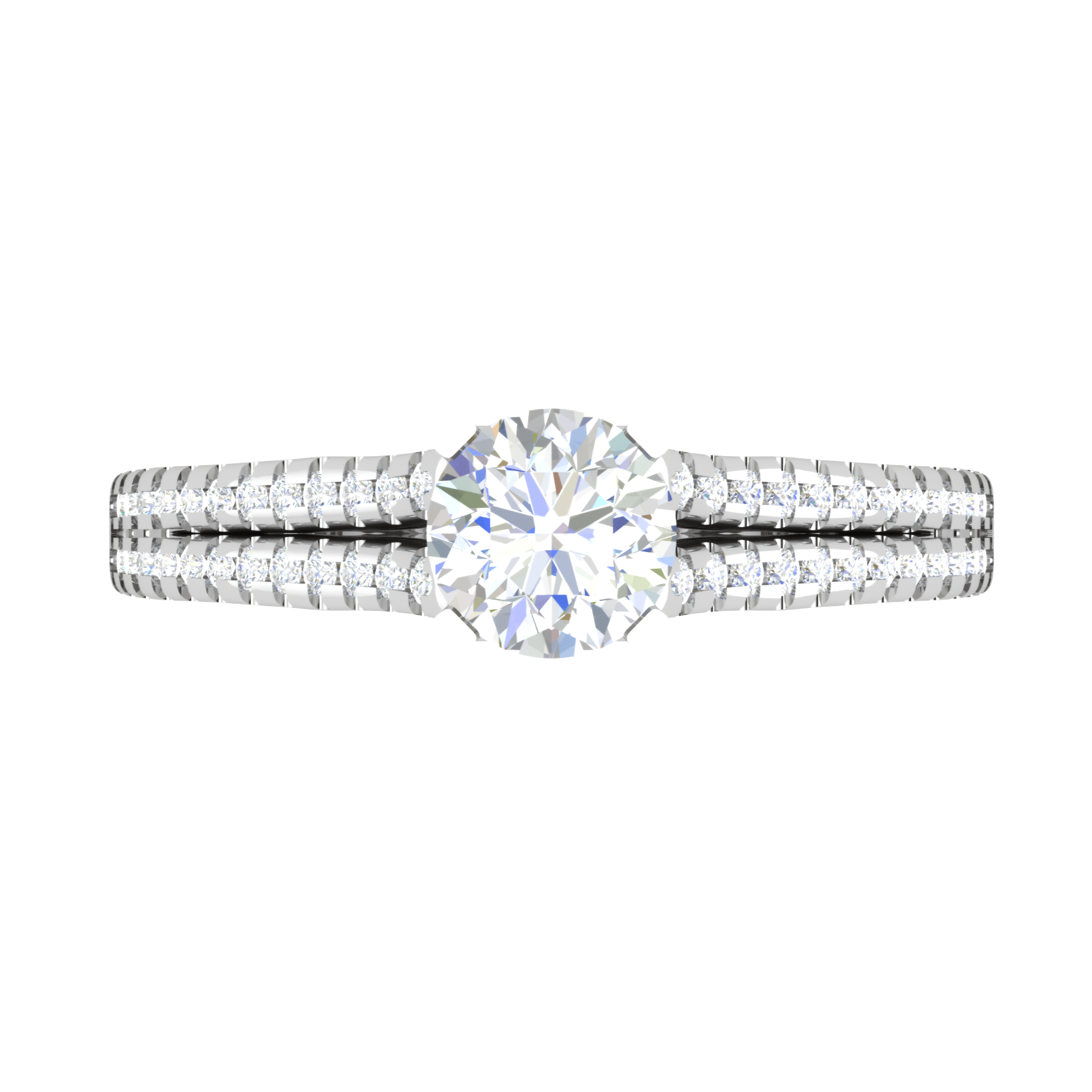 1-Carat Solitaire Diamond Split Shank Platinum Ring JL PT RP RD 163-C