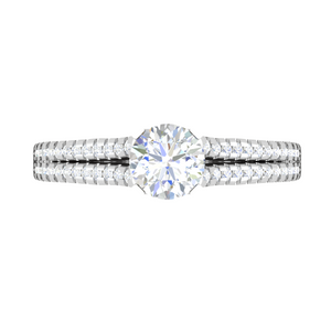 1.50-Carat Lab Grown Solitaire Diamond Split Shank Platinum Ring JL PT RP RD LG G 163-C