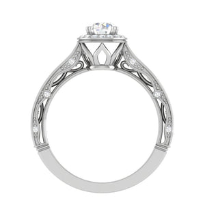 2-Carat Lab Grown Solitaire Halo Diamond Shank Platinum Ring for Women JL PT RV RD LG G 137-D