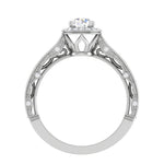 Load image into Gallery viewer, 50-Pointer Solitaire Halo Diamond Shank Platinum Ring for Women JL PT RV RD 137-B
