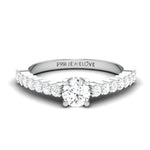 Load image into Gallery viewer, 30-Pointer Platinum Engagement Solitaire Ring with Diamond Accents JL PT 674
