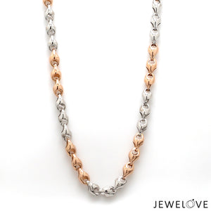 Heavy Platinum & Rose Gold Chain for Men JL PT CH 1104-B