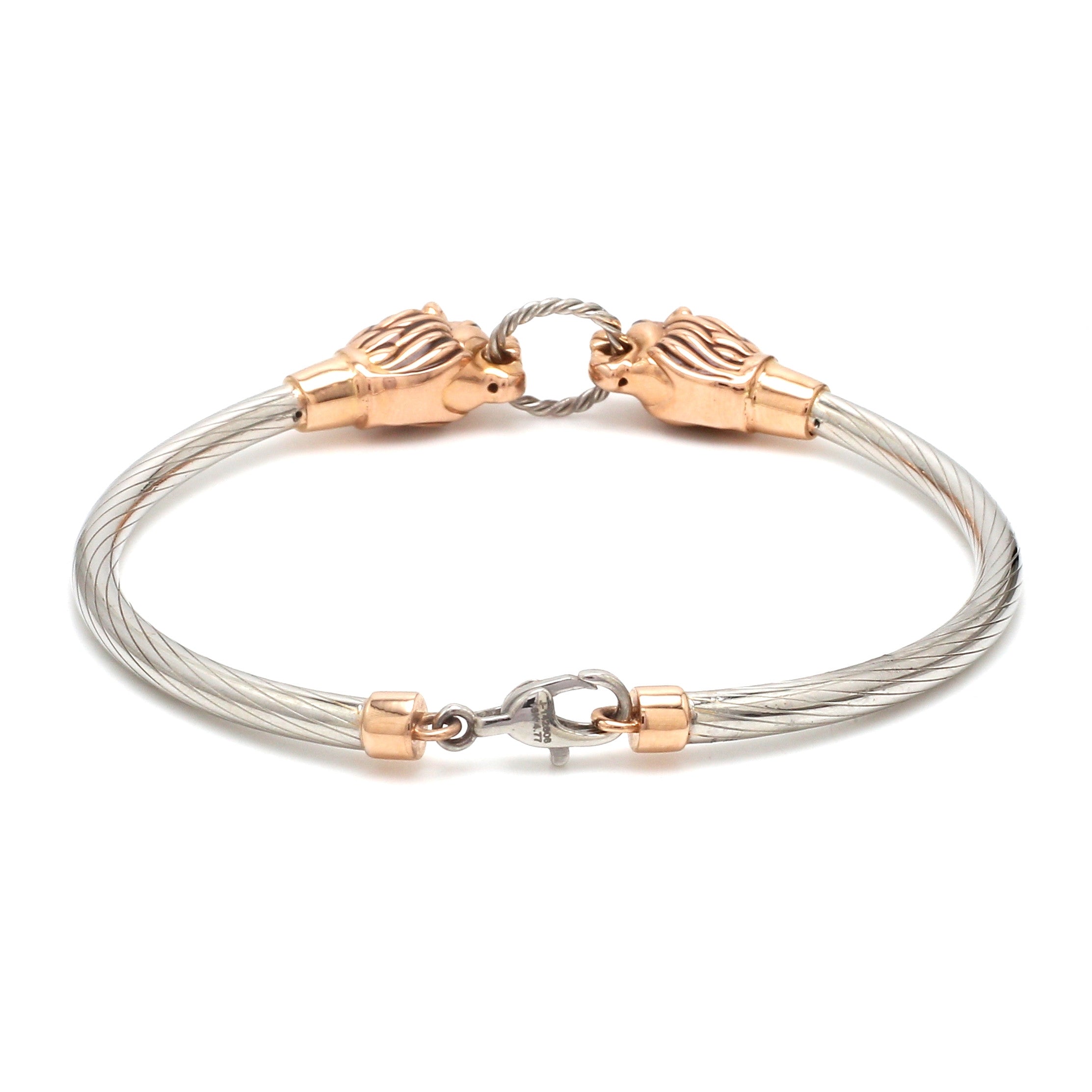 Platinum & Rose Gold Jaguar Bracelet for Men JL PTB 1234