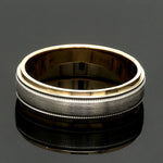 Load image into Gallery viewer, Milgrain Edge Platinum &amp; Rose Gold Men&#39;s Ring JL PT 636-B
