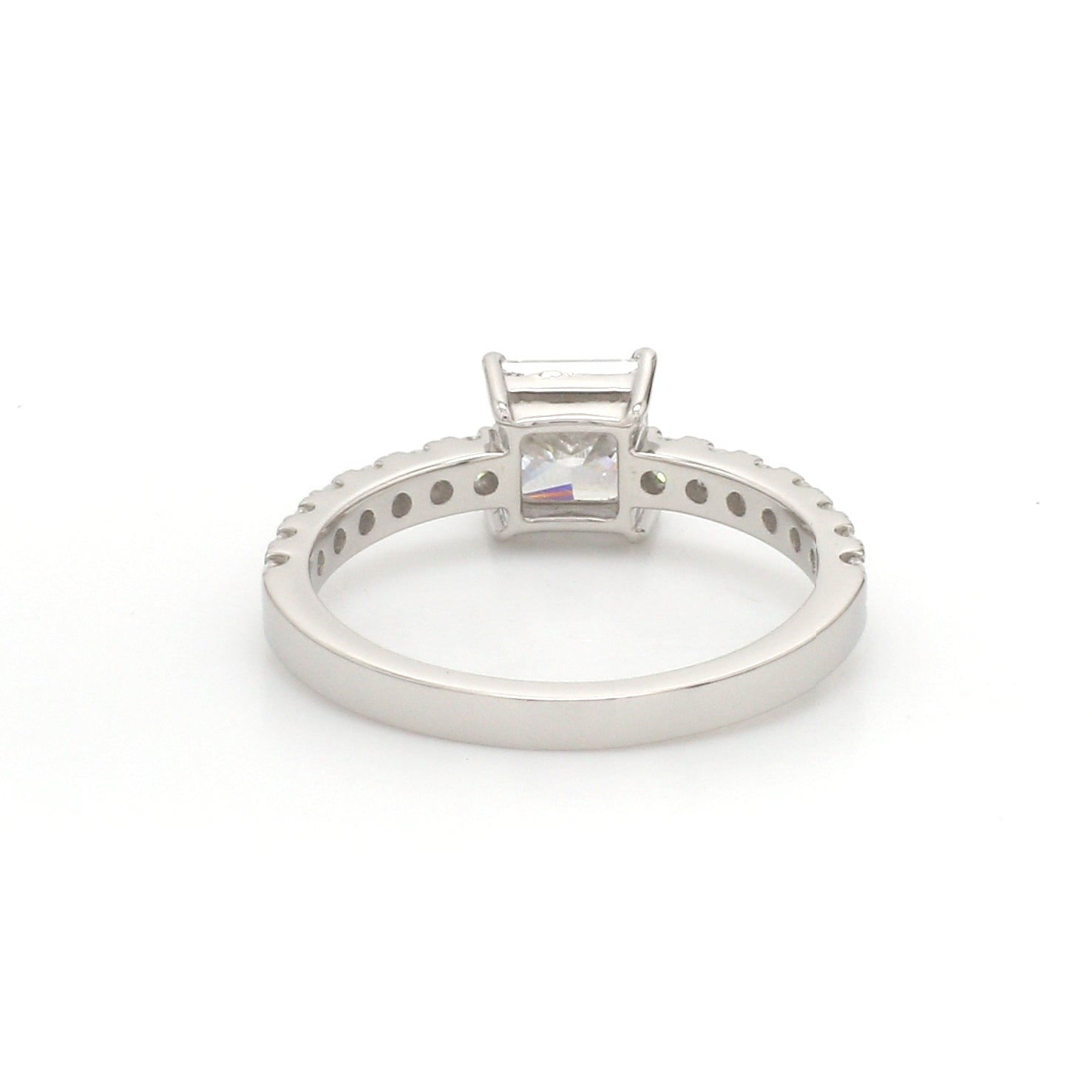 50-Pointer Princess Cut Solitaire Diamond Shank Platinum Ring JL PT 1313-A   Jewelove.US