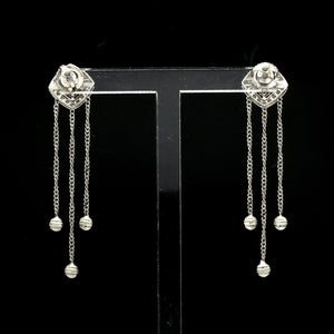 Elegant Platinum Evara Diamond Necklace & Earrings with Diamonds for Women JL PTN 717