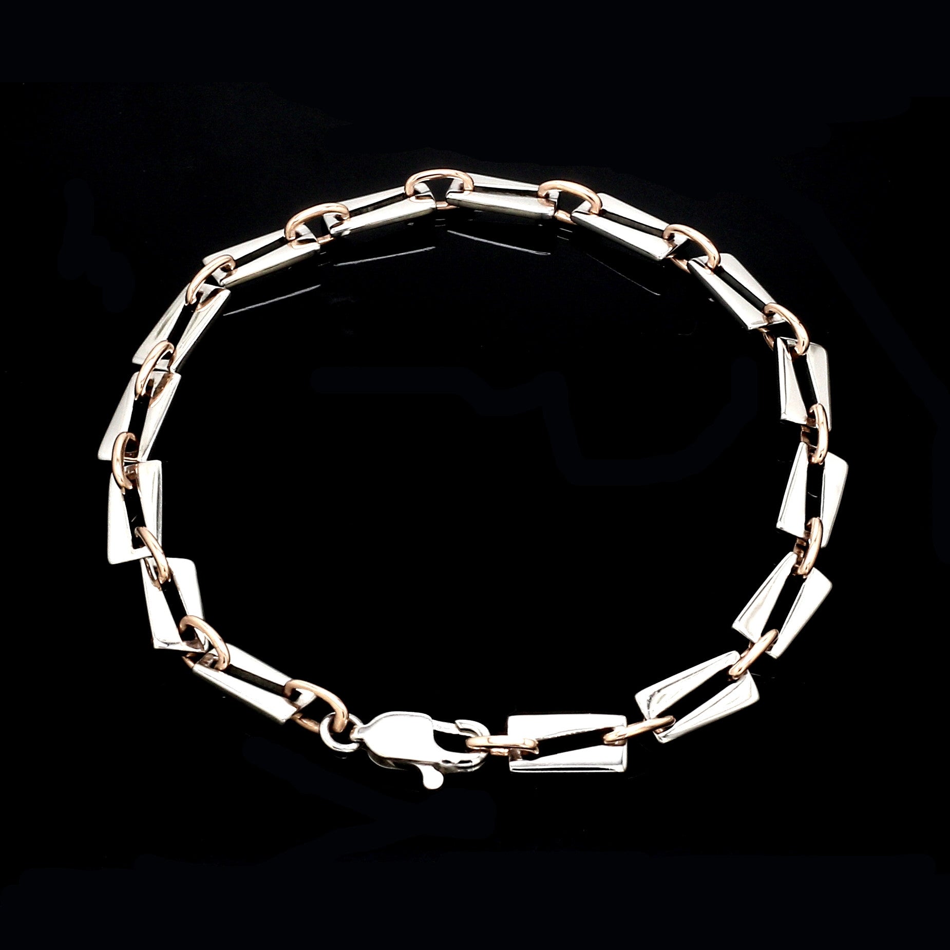 5.25mm Platinum & Rose Gold Bracelet for Men JL PTB 1280