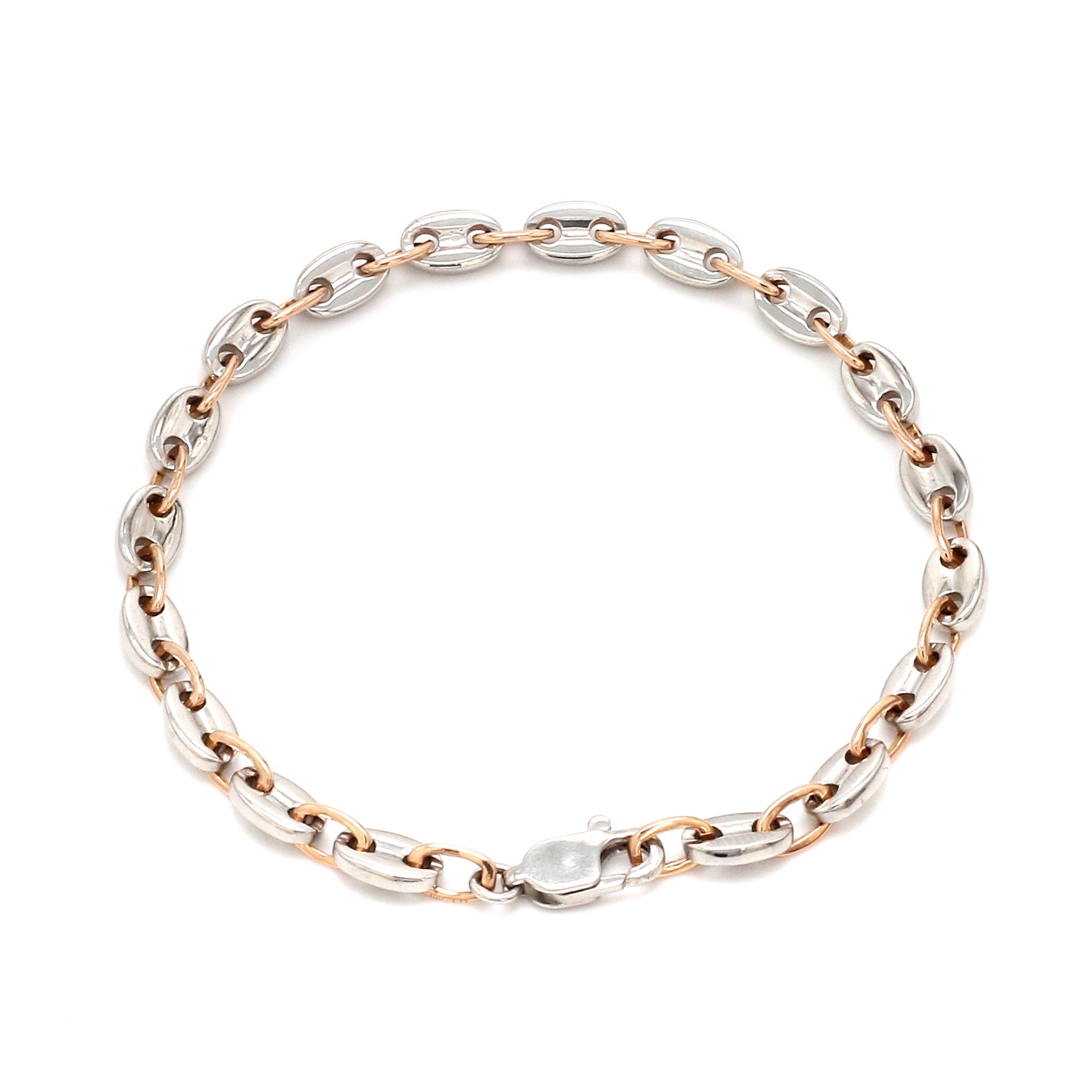 5.25mm Platinum & Rose Gold Bracelet for Men JL PTB 1278