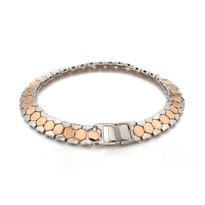 Men of Platinum | 8.5mm Platinum & Rose Gold Bracelet for Men JL PTB 1282