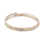 Load image into Gallery viewer, Japanese 3-row Platinum &amp; Rose Gold Bracelet for Women with Diamond Cut Balls JL PTB 1264
