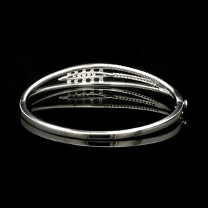 Designer Oval Platinum Bracelet with Diamonds SJ PTB 109