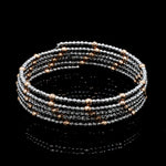 Load image into Gallery viewer, Japanese 5-row Platinum &amp; Rose Gold Bracelet for Women with Diamond Cut Balls JL PTB 1272
