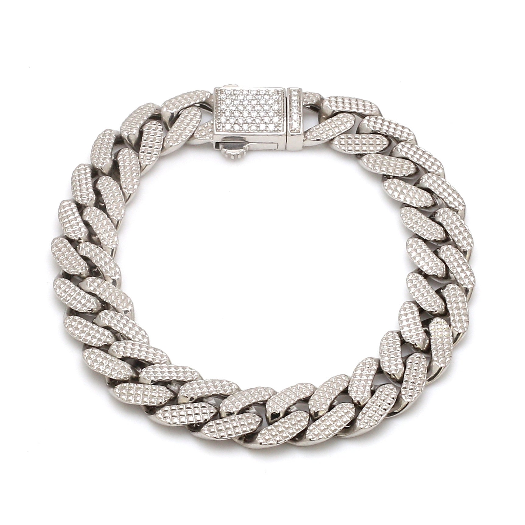 Men of Platinum | Diamond Cut Bracelet with Diamond Lock for Men JL PTB 1231