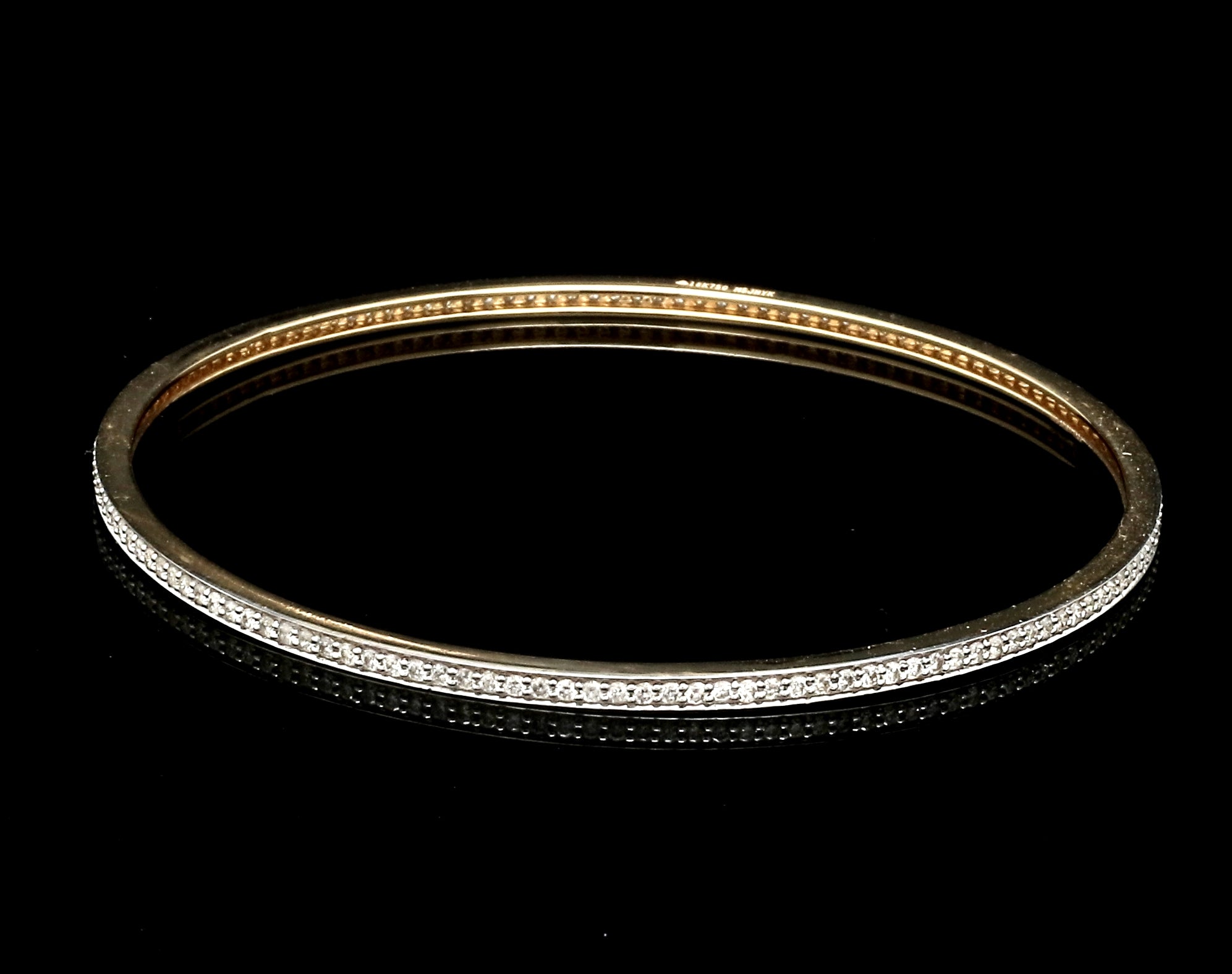 18K Gold with Diamonds Single Line Eternity Bangle JL AU B 101