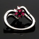 Load image into Gallery viewer, Designer Platinum Heart Ruby Diamond Ring for Women JL PT R8190
