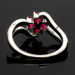 Designer Platinum Heart Ruby Diamond Ring for Women JL PT R8190