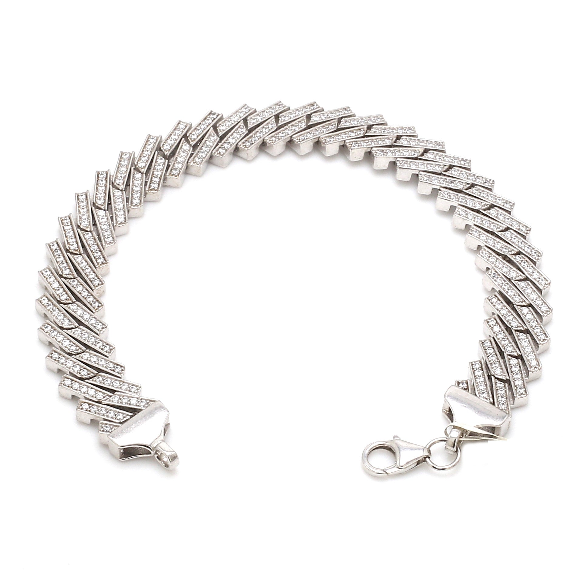 Platinum Cuban Diamond Bracelet for Men JL PTB 1238