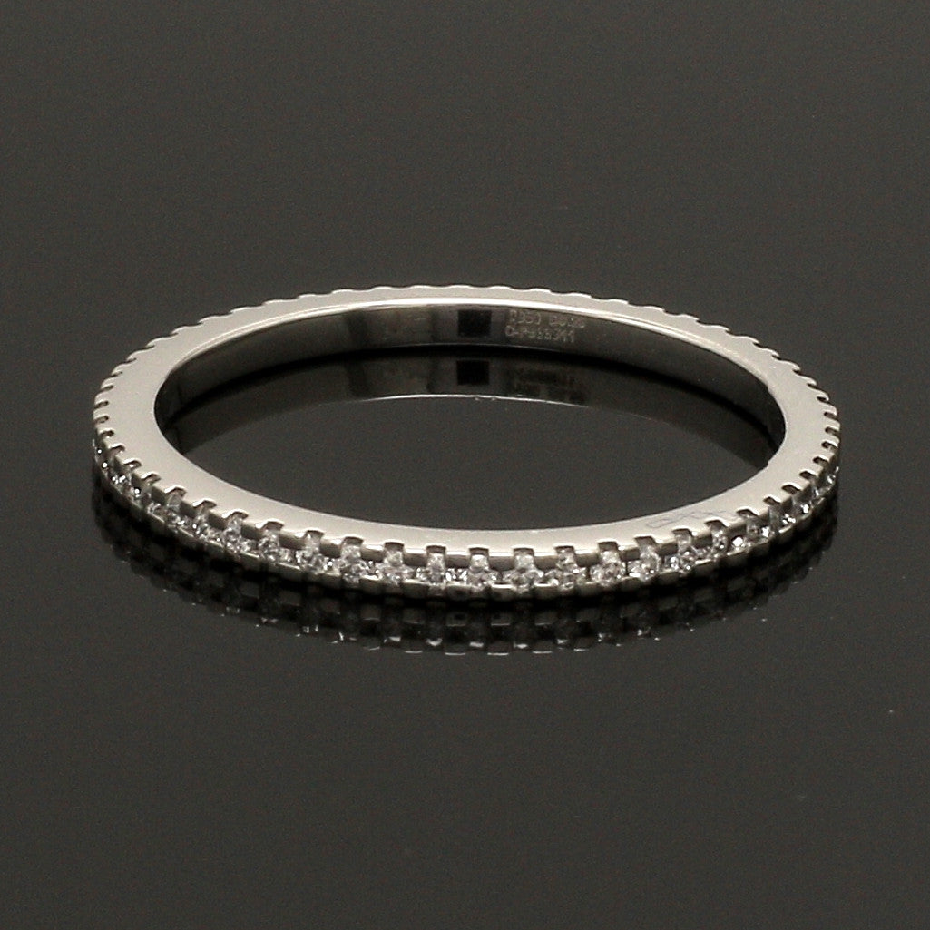 Thin Half Eternity Diamond Ring in Platinum JL PT 284-A