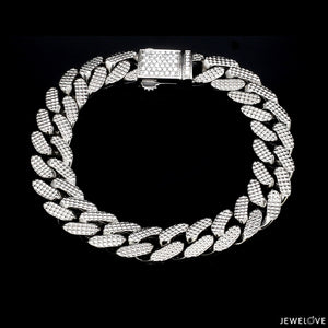 Men of Platinum | Diamond Cut Bracelet with Diamond Lock for Men JL PTB 1231