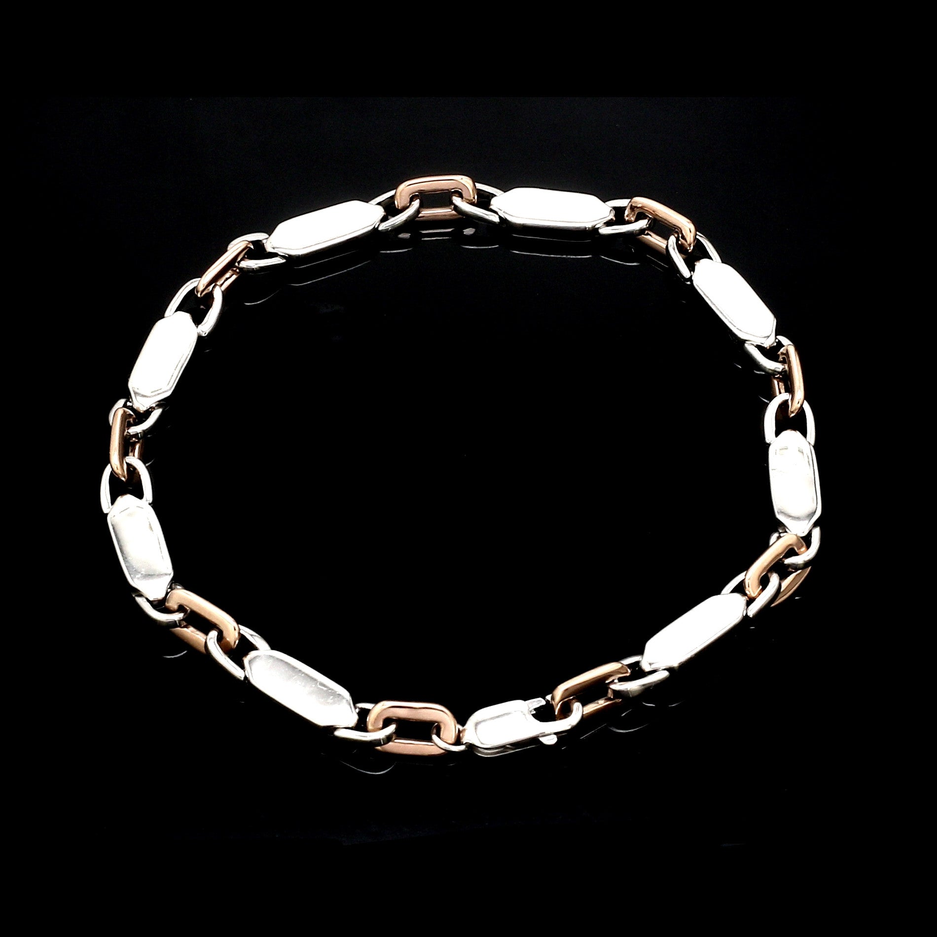 4.75mm Platinum & Rose Gold Bracelet for Men JL PTB 1279