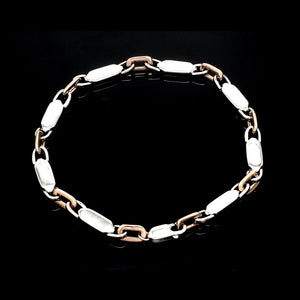 4.75mm Platinum & Rose Gold Bracelet for Men JL PTB 1279