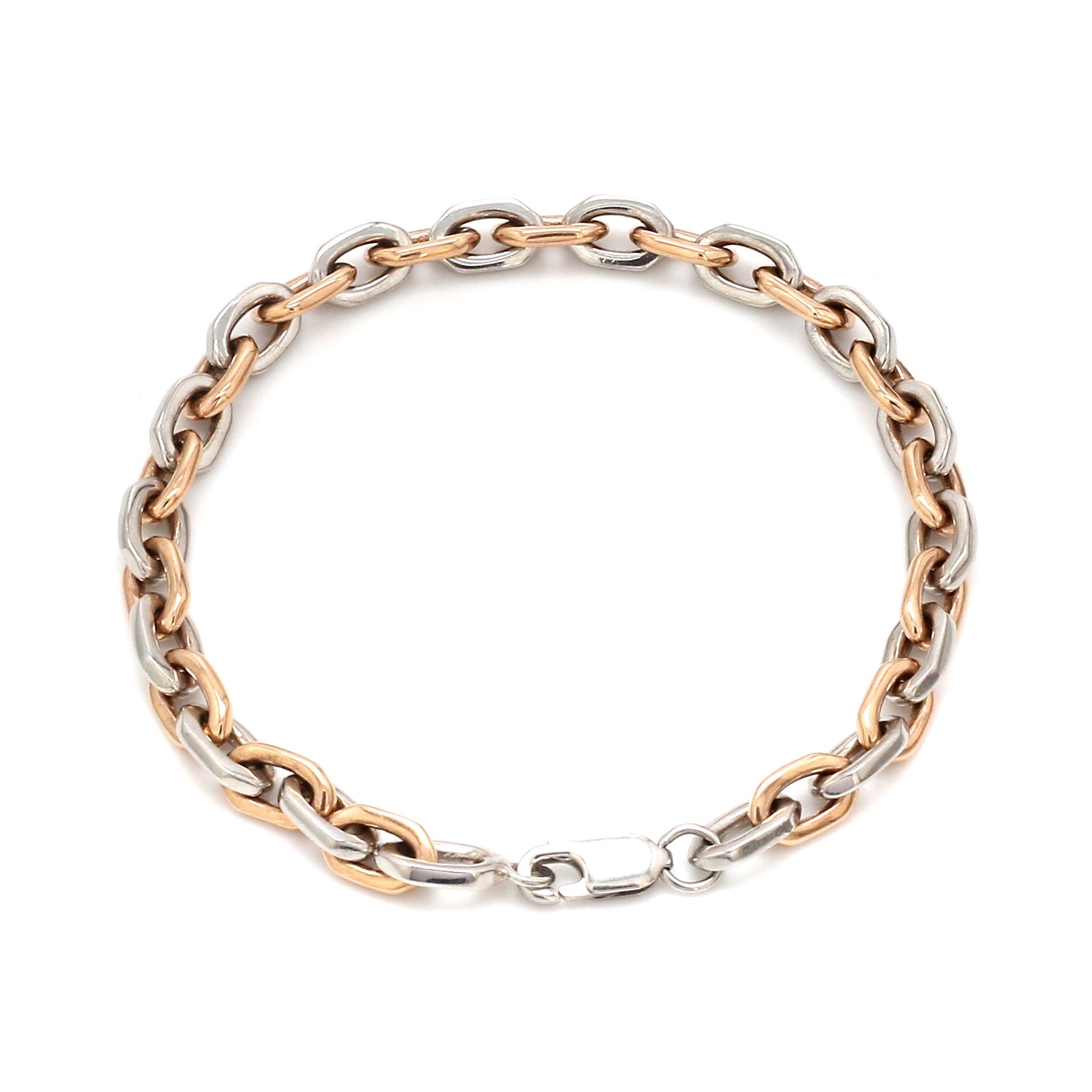 Men of Platinum| 5.75mm Platinum & Rose Gold Bracelet for Men JL PTB 1281