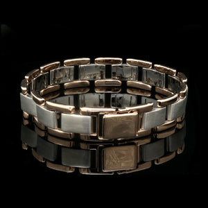 Men of Platinum | 13mm Platinum & Rose Gold Heavy Bracelet for Men JL PTB 1283