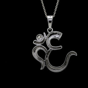 Platinum Single Diamond Om Pendant JL PT OM-7   Jewelove.US