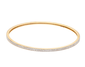 18K Gold with Diamonds Single Line Eternity Bangle JL AU B 101