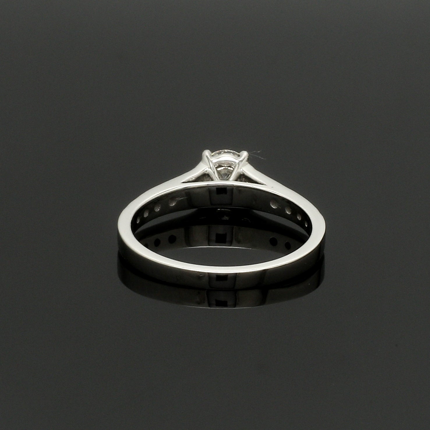 30-Pointer Solitaire Diamond Shank Platinum Ring JL PT 1324   Jewelove.US