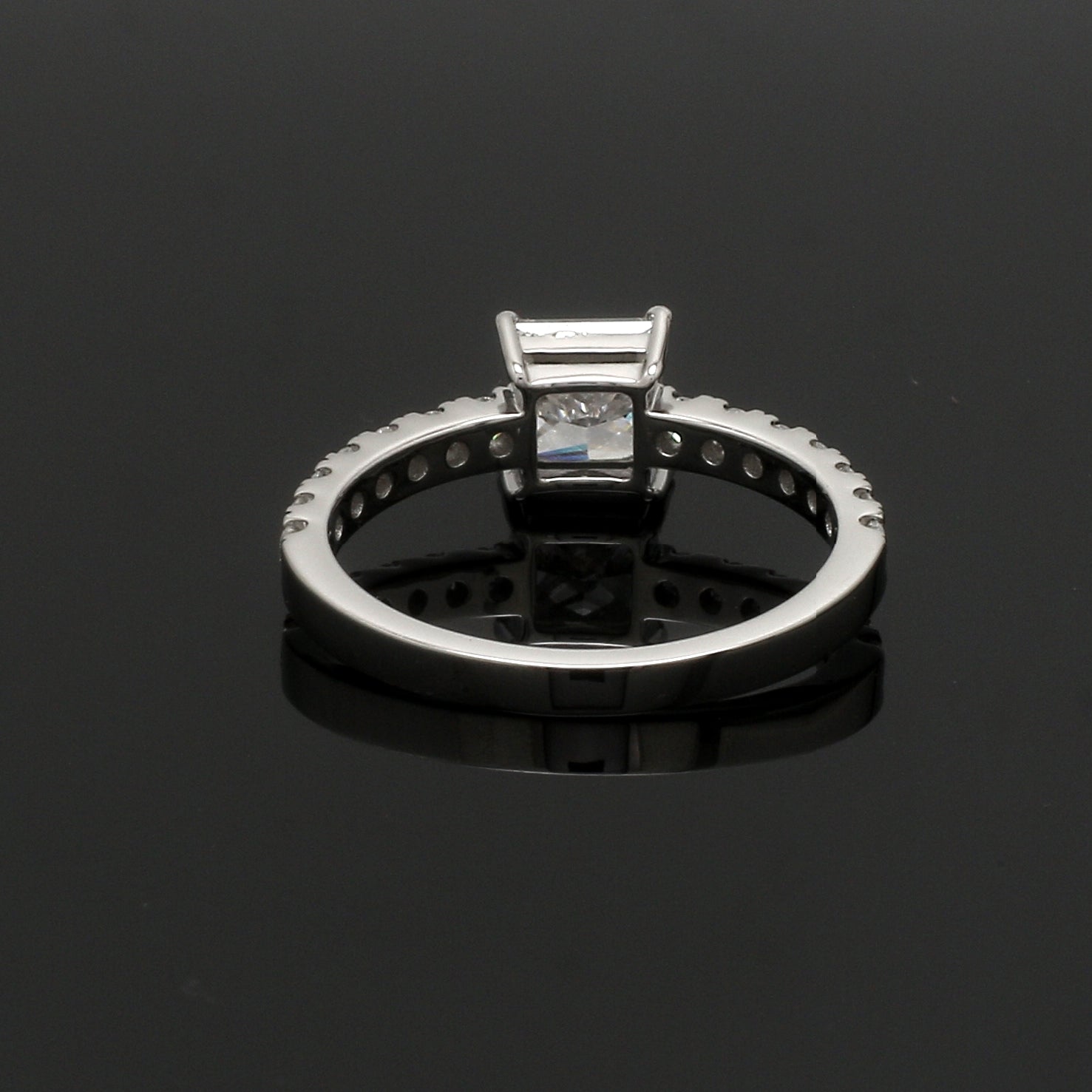 70-Pointer Princess Cut Solitaire Diamond Shank Platinum Ring JL PT 1313-B   Jewelove.US