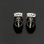 Load image into Gallery viewer, Platinum Solitaire Square Halo Earrings JL PT E 325-A   Jewelove.US
