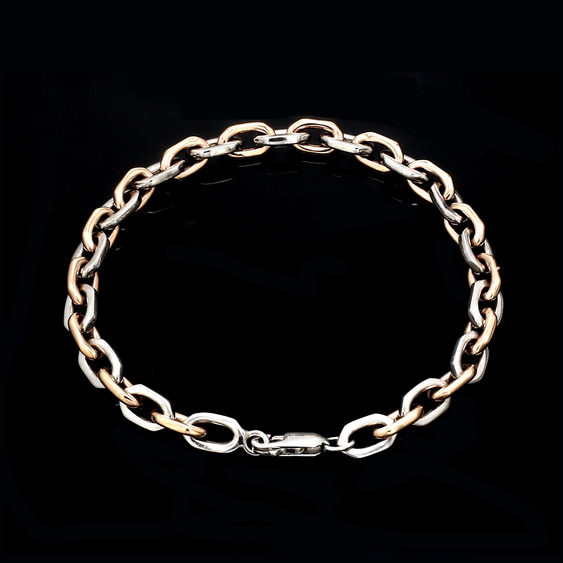 Men of Platinum| 5.75mm Platinum & Rose Gold Bracelet for Men JL PTB 1281