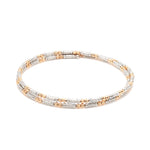 Load image into Gallery viewer, Japanese 2-row Platinum &amp; Rose Gold Bracelet for Women with Diamond Cut Balls JL PTB 1277
