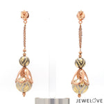 Load image into Gallery viewer, Designer 18K Yellow &amp; Rose Hanging  Diamonds Cut Balls Earrings JL AU E 05   Jewelove.US
