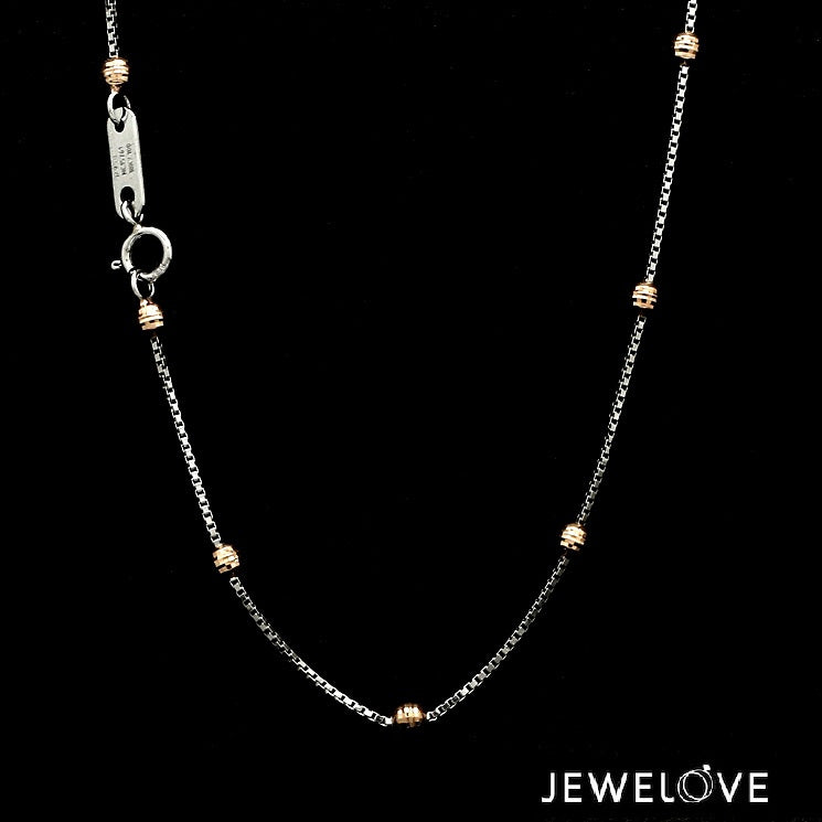 Platinum Chain with Rose Gold Balls JL PT 738