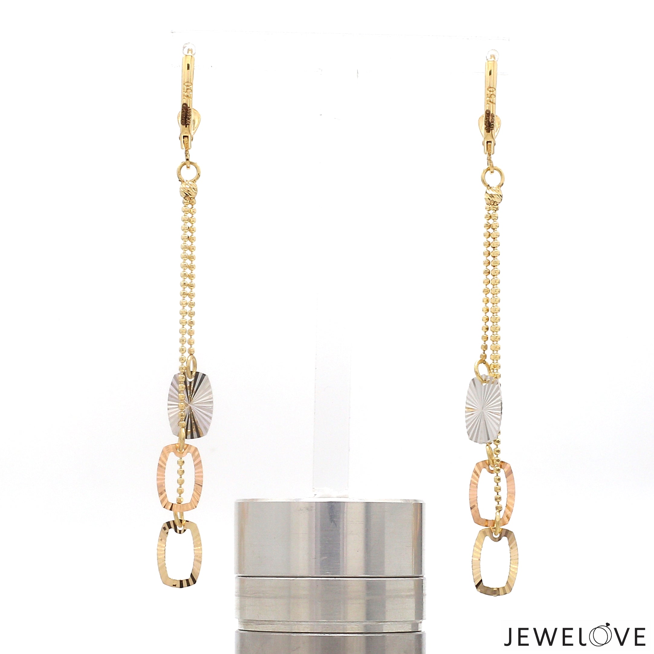 Designer 18K Yellow Hanging Gold Earrings JL AU E 04   Jewelove.US