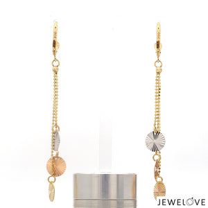 Designer 18K Yellow Hanging Gold Earrings JL AU E 02   Jewelove.US