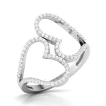 Load image into Gallery viewer, Big Hearts Platinum Ring with Diamonds for Women JL PT 564   Jewelove.US
